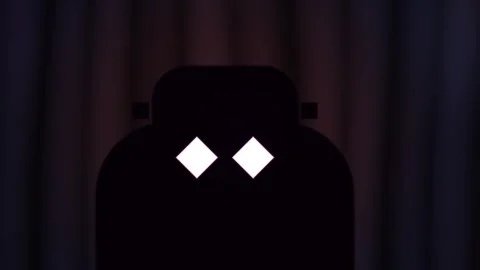 Glowing eyes in the dark. 스톡 동영상 336696277