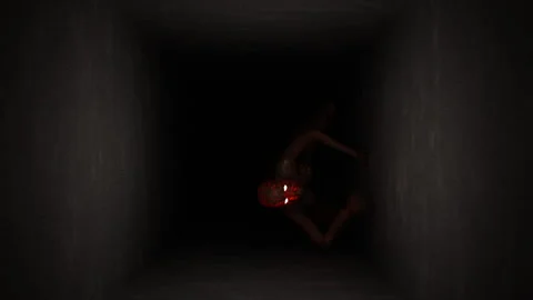 Glowing Face Horror Entity In Shadowy Tunnel 스톡 동영상 318346907