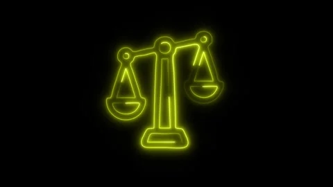 Glowing Fairness Icon in HD Video Neon Animation 스톡 동영상 304555174