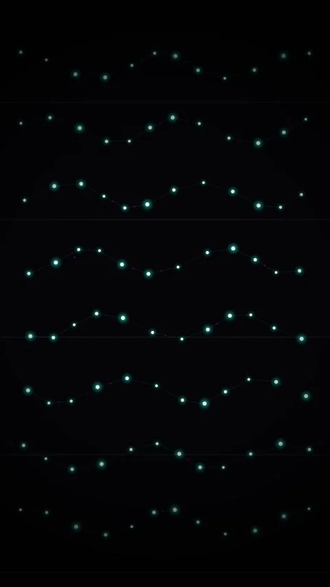 Glowing Fairy Lights String Set on Dark Background Stock Footage 346199630
