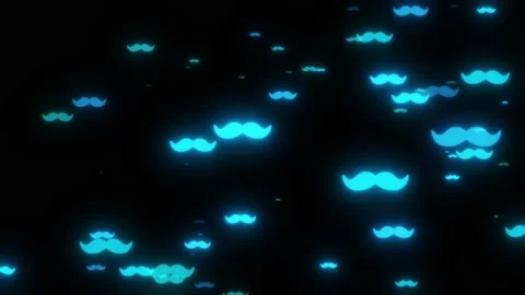 Glowing Falling Mustache Shapes animated motion background Stock Footage 213883207
