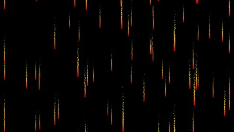 Glowing falling particle lines animation black screen overlay 4k Stock Footage 263602823