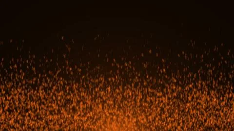 Glowing falling particles, on black background Illustrazione stock