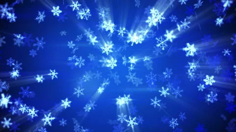 Glowing falling snowflakes seamless loop winter background Stock Footage 54393092