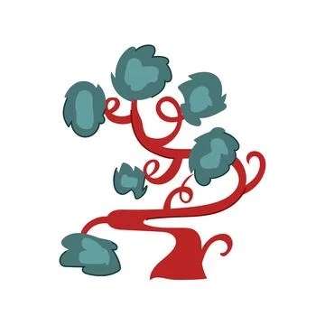 Glowing fantasy magic tree cartoon vector illustration Stock Illustration