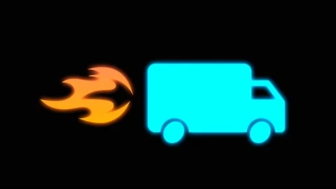 Glowing fast delivery icon Stock Footage 153762068