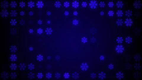 Glowing Festive Snowflake Grid Pattern on Deep Blue Background 스톡 일러스트