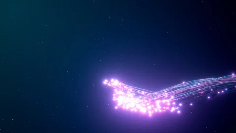 Glowing fiber optic cable Stock Footage