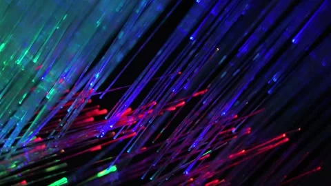 Glowing Fiber Optic Data Streams Abstract Futuristic Stock Footage 338192549