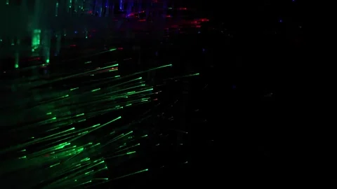 Glowing Fiber Optic Data Streams Abstract Futuristic Technology Background Stock Footage 338192969
