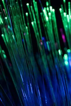 Glowing Fiber Optic Data Streams Abstract Futuristic Technology Background 库存照片