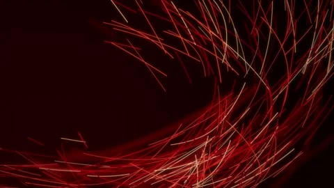 Glowing fiber optic lines sweep across the screen in a seamless loop Stock Footage 341070648