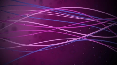 Glowing fiber optic strands flow horizontally in a seamless loop Stock Footage 341401795