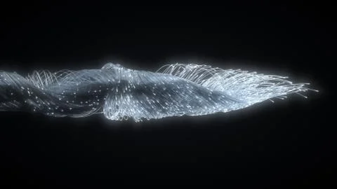 Glowing fiber optic strings in dark. 3d illustration Stock Illustration