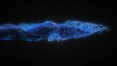 Glowing fiber optic strings in dark. 3d illustration Stock Illustration