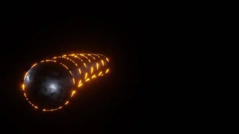 Glowing Fiery Snake-Like Sphere Pendulum Stock Footage 221874492