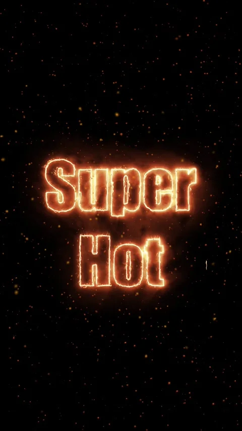 Glowing Fiery Super Hot Text Animation with Burning Embers and Sparks Stock Footage 329008743