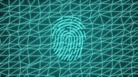 Glowing Fingerprint with Polygon Video Background Video stock 342473000