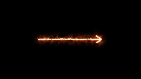 Glowing Fire Arrow Animation on Black Background Video stock 328279217