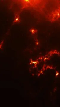 Glowing fire ashes and ember particles floating on dark background. Abstrac.. Illustrazione stock