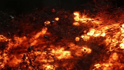 Glowing Fire Burns Out MAC Stock Footage 74542832
