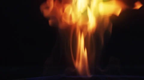 Glowing fire flames on black background Stock Footage 5298360