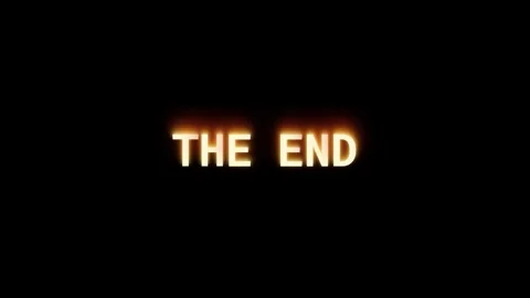 Glowing Fire Flames The End Text Animation on Black Background Stock Footage 348105751