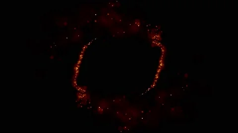 Glowing fire particle circle trail animation. Stock Footage 183565693