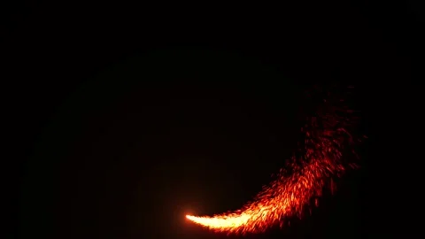 Glowing fire particle trail animation. Stock Footage 169797023