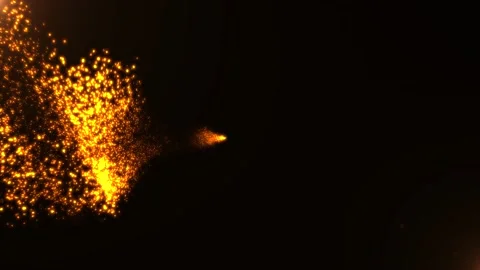 Glowing fire particle trail animation. Stock Footage 221079571