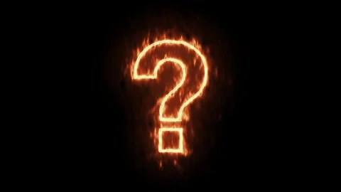 Glowing Fire Question Mark Animation - Burning Flames Loop Stock Footage 333513957
