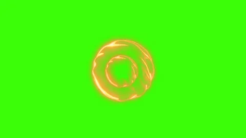Glowing fire rings transition animation on green screen Stock Footage 311097215