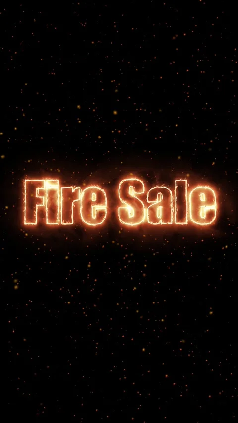 Glowing Fire Sale Text with Floating Ember Particles Stock Footage 325008923