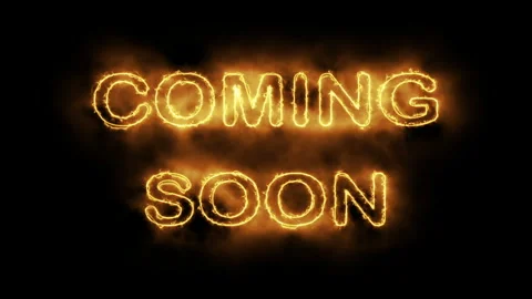 Glowing Fire Text Coming Soon on Dark Background Stock Footage 336871109
