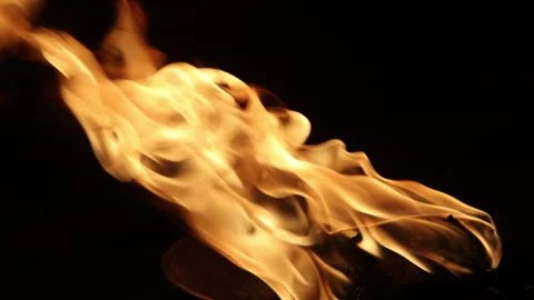Glowing Fire Torch in the Night Stock Footage 324529096