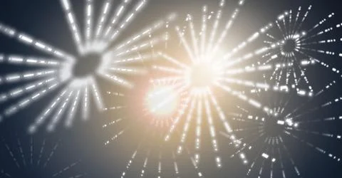 Glowing Firework circle shapes Stock Illustration