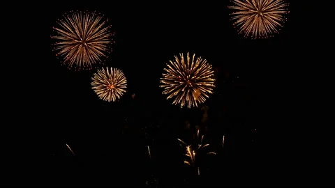 Glowing firework lights countdown celebration background Stock Footage 224611813