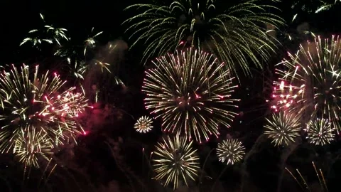 Glowing fireworks Stock Footage 145787556