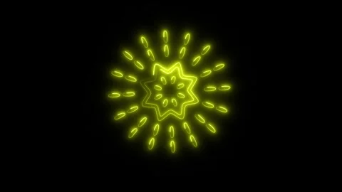 Glowing Fireworks Icon in HD Video Neon Animation 库存影片 304554860
