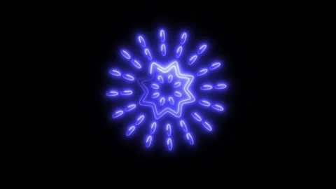 Glowing Fireworks Icon in HD Video Neon Animation Stockbeeldmateriaal 304554864