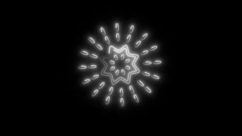 Glowing Fireworks Icon in HD Video Neon Animation Vidéo 304554865
