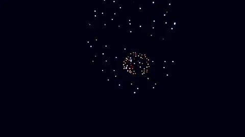 Glowing fireworks lights sky. golden background abstract firework. new year eve Stock Footage 226900341