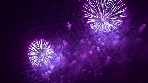 Glowing Fireworks Show. Real Multicolor Shining Fireworks Stock Footage 333375642