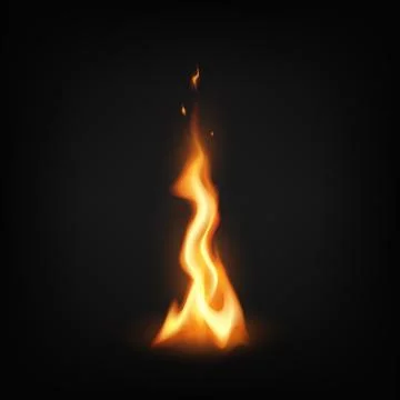 Glowing Flame Against Dark Background Stock Illustration