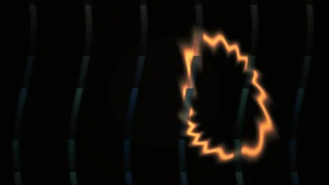 Glowing flame on black background with rain. Stock Footage 337463448