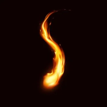 Glowing Flame on Dark Background 스톡 일러스트