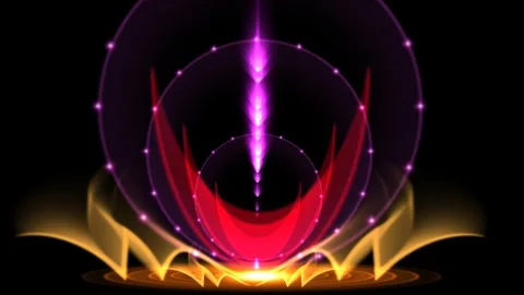 Glowing flame in purple circle Stock Footage 265488922