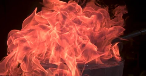 Glowing Flames Engulf Screen Stock Footage 77782185