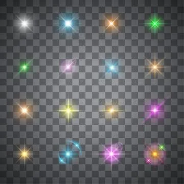 Glowing flare vector set Stock Illustration