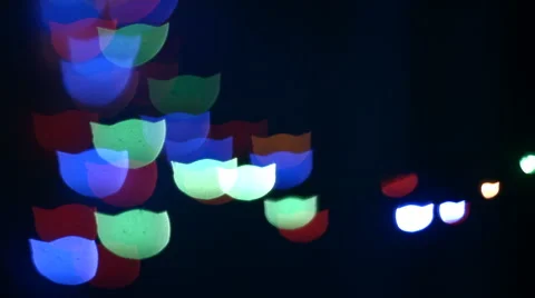Glowing Flashing Elements Bokeh Cat Muzzle Stock Footage 61281694